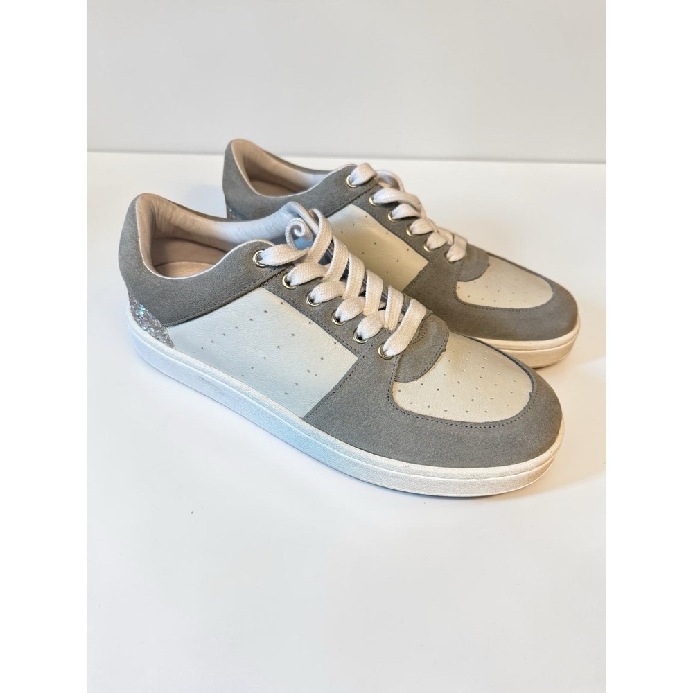 Paula Torres Chelsea Azul Tennis Shoe Sneaker Leather Gray‎ Size 9 Glitter Comfy